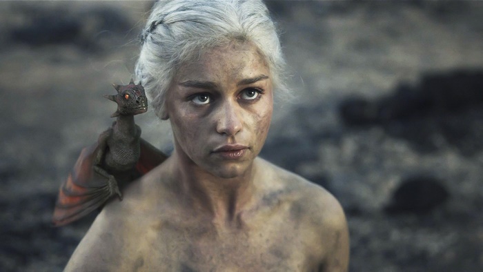 Daenerys Targaryen with a dragon