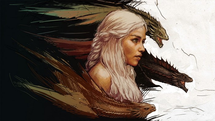Daenerys Targaryen and her dragons