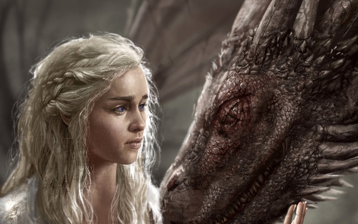 Daenerys Targaryen and Dragon