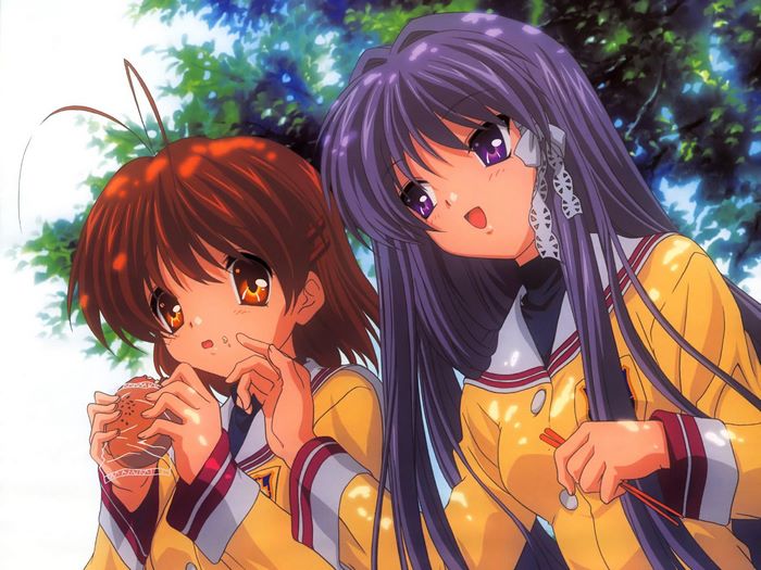 Nagisa Furukawa and Kyou Fujibayashi from Clannad