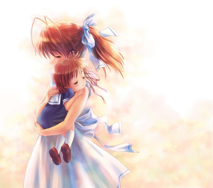 Nagisa Furukawa hugging a child