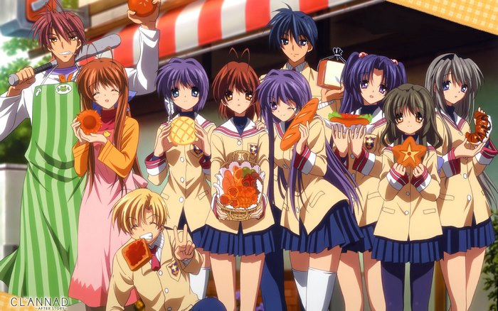 Clannad After Story characters with food