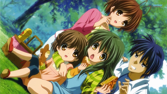 Nagisa Furukawa and friends having a picnic