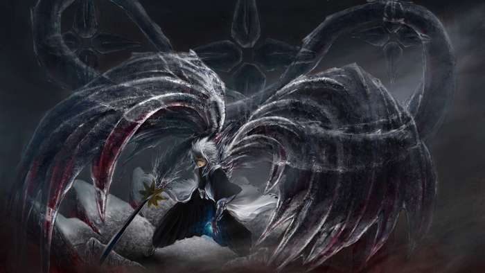 Tōshirō Hitsugaya with large icy wings