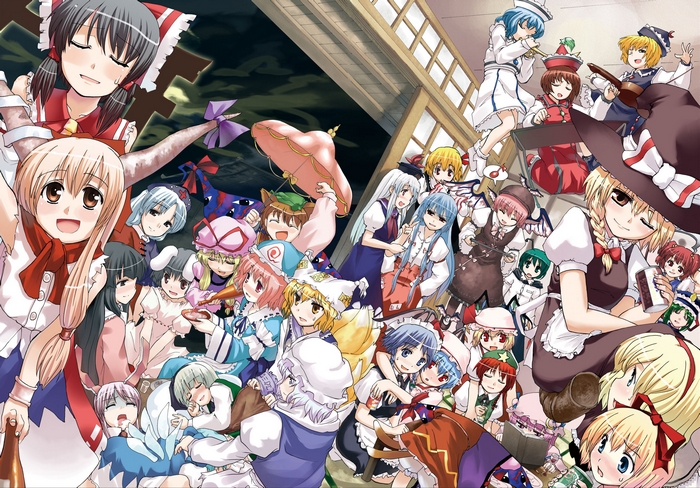 Touhou Project characters gathered together
