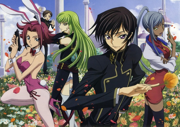Code Geass characters in a garden
