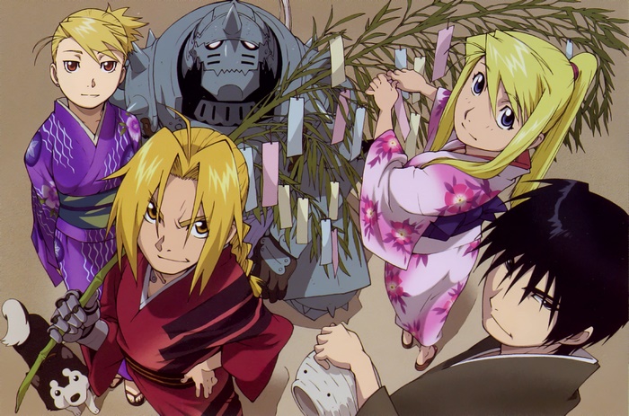 Fullmetal Alchemist characters at a festival