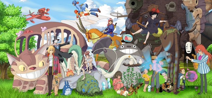 Ponyo in a Magical Studio Ghibli Landscape