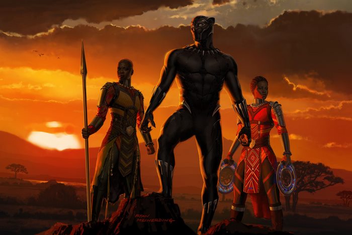 Black Panther and Dora Milaje in Wakanda