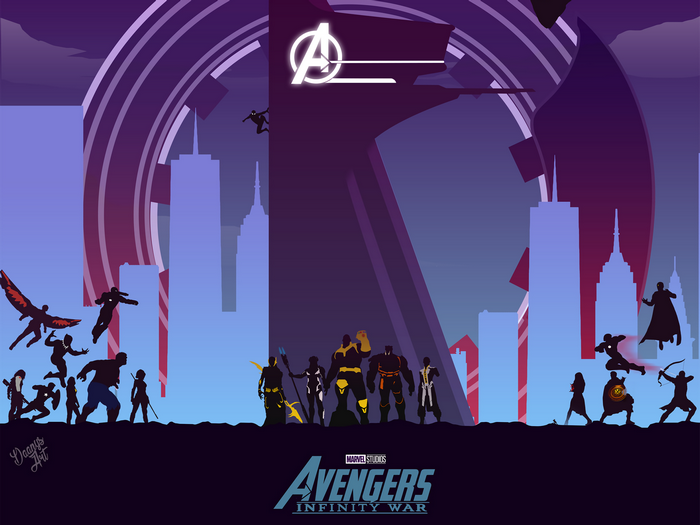 Avengers: Infinity War Poster with City Skyline