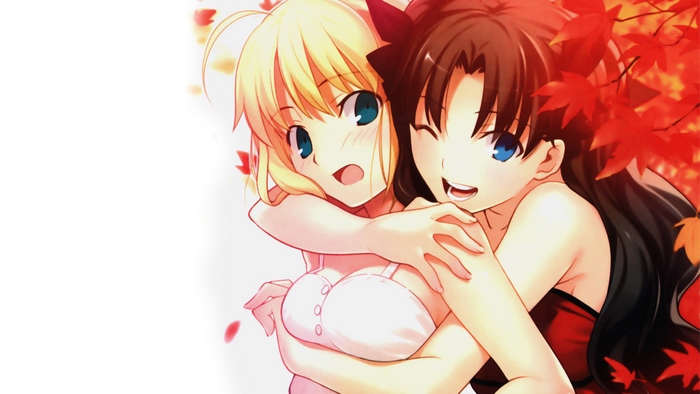 Rin Tohsaka and Saber from Fate/stay night