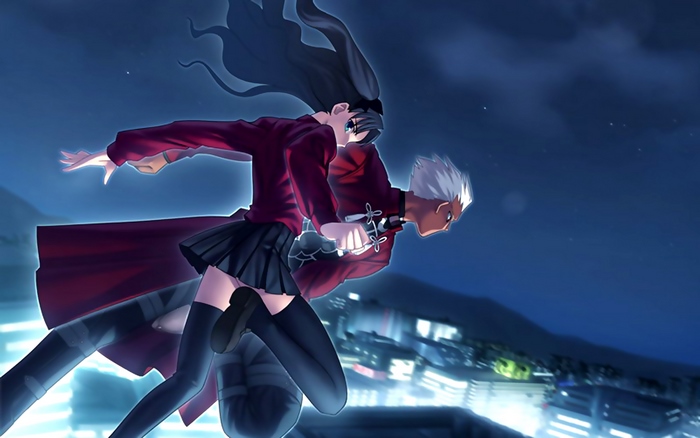 Rin Tohsaka and Archer from Fate/stay night