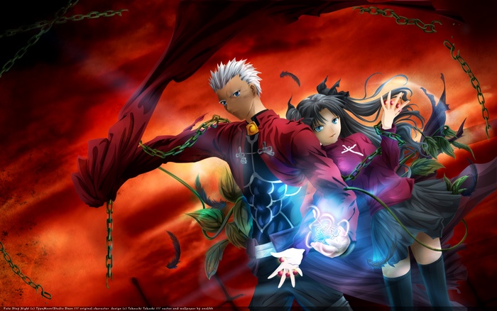 Archer and Rin Tohsaka from Fate/stay night