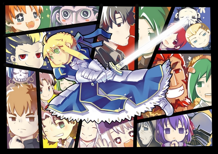 Fate/stay night characters collage