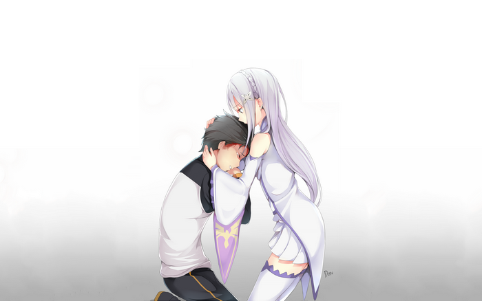 Emilia and Subaru from Re:Zero