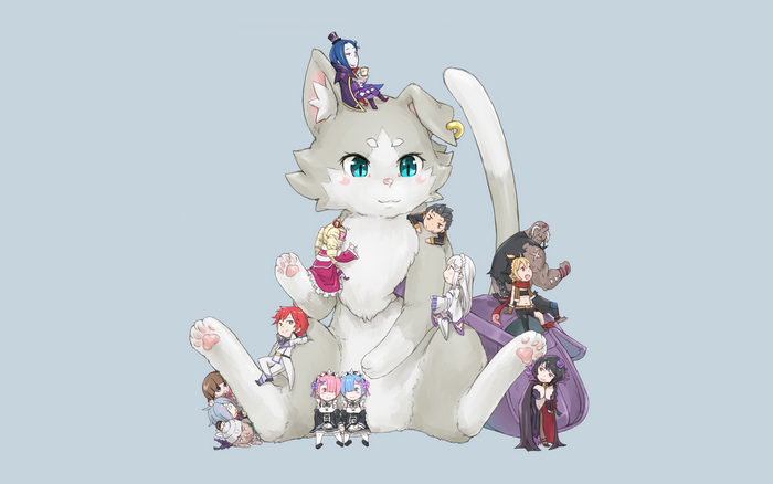 Puck and characters from Re:Zero