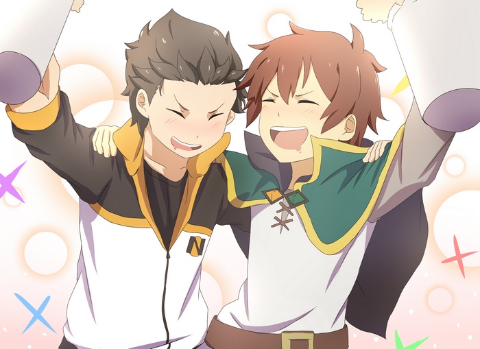 Subaru Natsuki and Kazuma from Konosuba