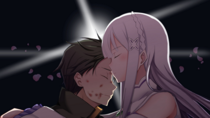 Emilia and Subaru from Re:Zero