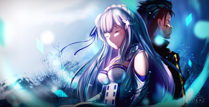 Emilia and Subaru from Re:Zero
