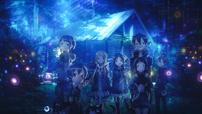 Characters from Sword Art Online in a forest
