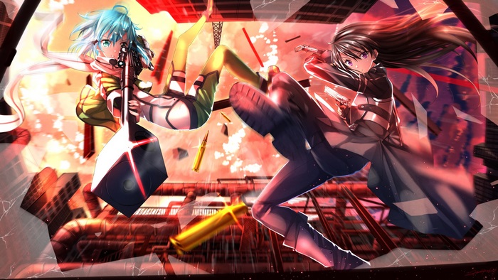 Sinon and Kirito from Sword Art Online