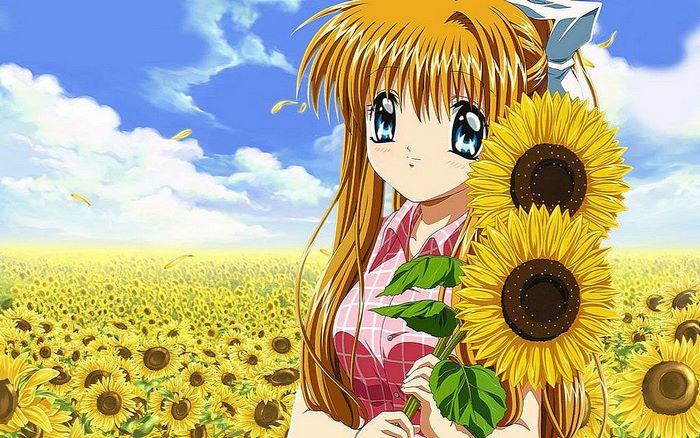 Misuzu Kamio in a Sunflower Field