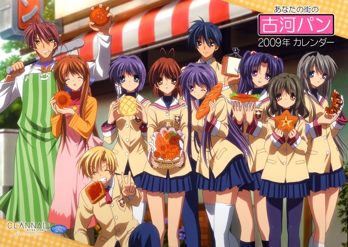 Clannad After Story characters at Furukawa Bakery