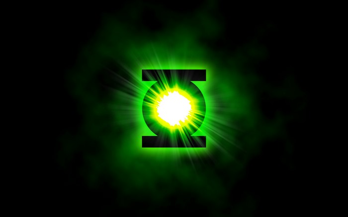 Green Lantern logo with green light burst