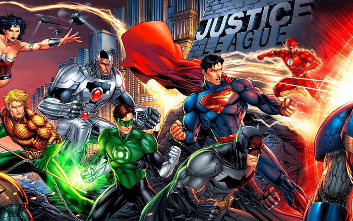 Justice League: Superman, Batman, Wonder Woman, Flash, Aquaman, Green Lantern, Cyborg