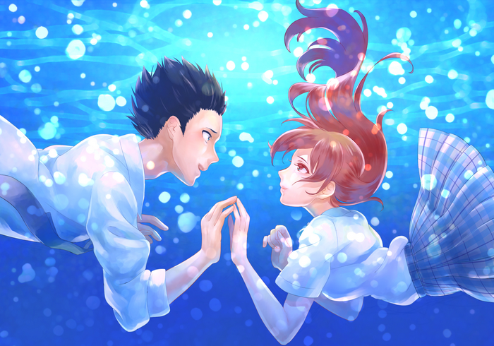 Shouko Nishimiya underwater