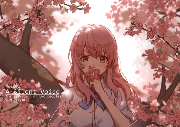 Shouko Nishimiya Among Cherry Blossoms