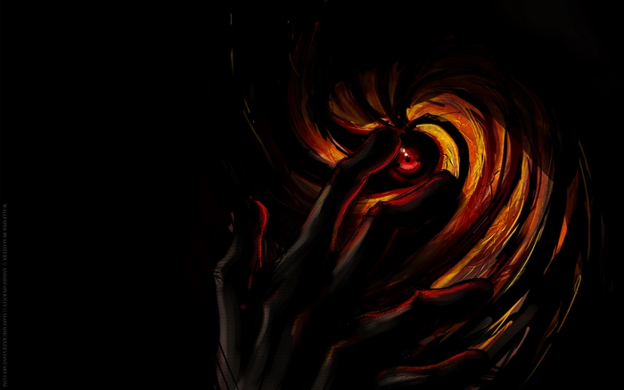 Obito Uchiha Dark Hand Clutching Fiery Eye