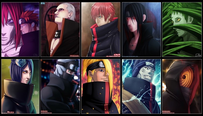 Akatsuki members from Naruto
