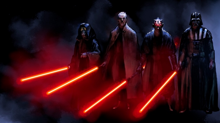 Darth Vader and Sith Lords with Red Lightsabers