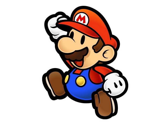 Paper Mario jumping