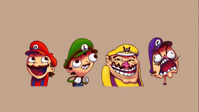Mario, Luigi, Wario, and Waluigi characters