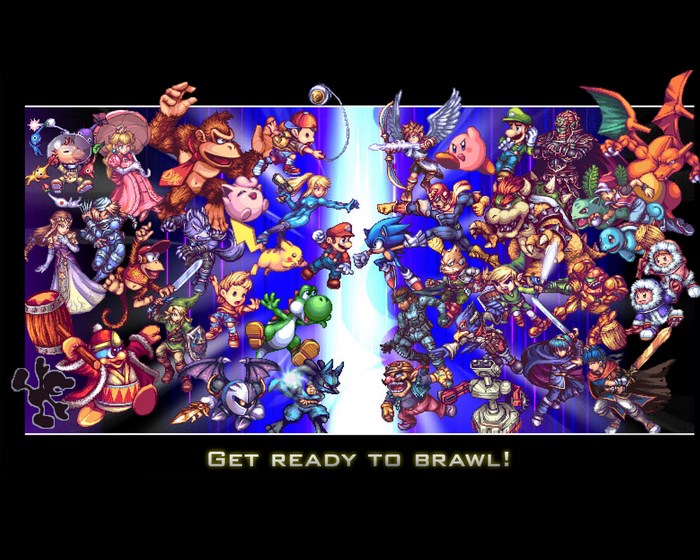 Super Smash Bros. characters in a battle lineup