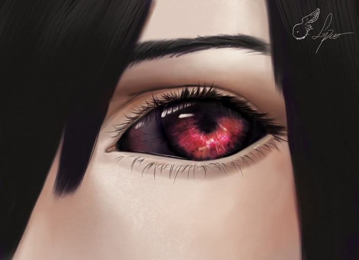 Touka Kirishima's Sharingan Eye