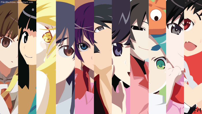Monogatari Series Characters Collage