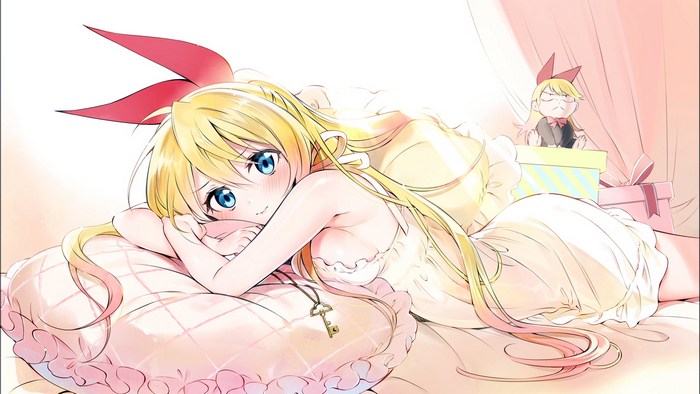 Chitoge Kirisaki from Nisekoi lying on a pillow