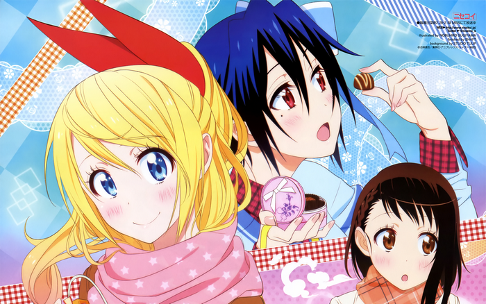 Nisekoi Chitoge Kirisaki and friends with chocolates