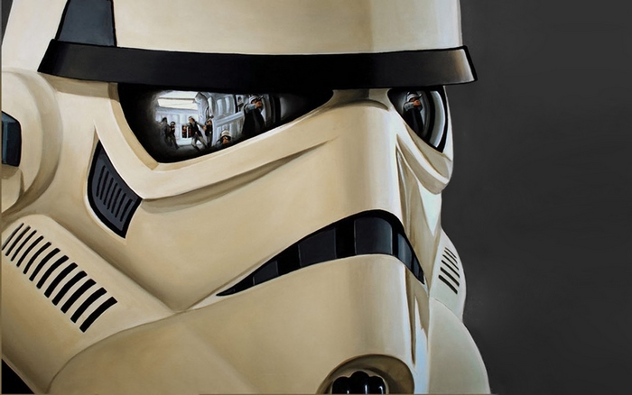 Stormtrooper helmet with reflection