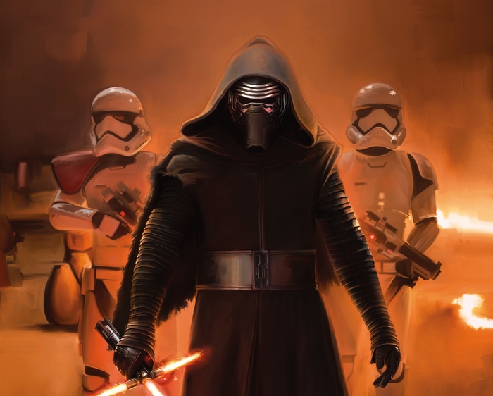 Kylo Ren and Stormtroopers from Star Wars