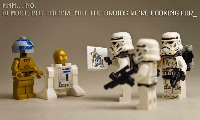 Stormtroopers and droids from Star Wars