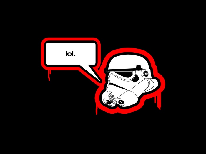 Stormtrooper from Star Wars with speech bubble