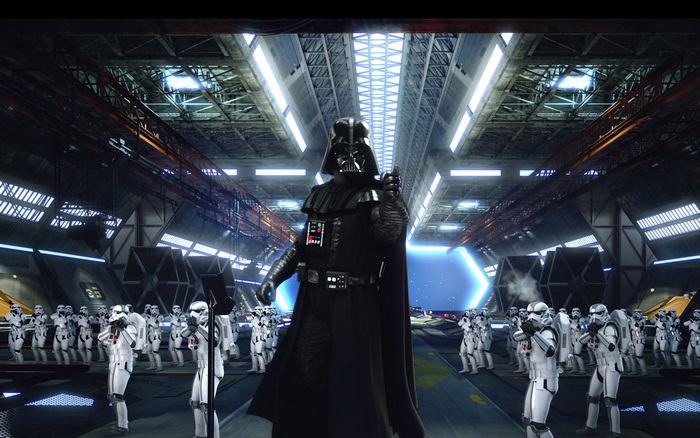 Darth Vader and Stormtroopers in Hangar