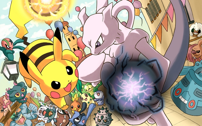 Pikachu in Colorful Town
