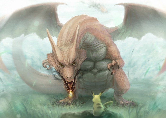 Charizard and Pikachu from Pokemon