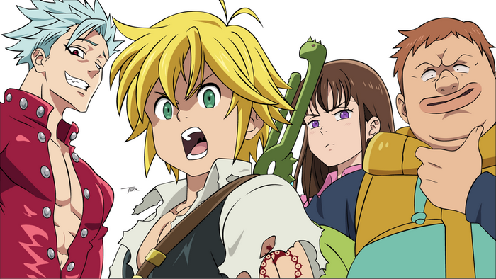 Meliodas and friends from The Seven Deadly Sins