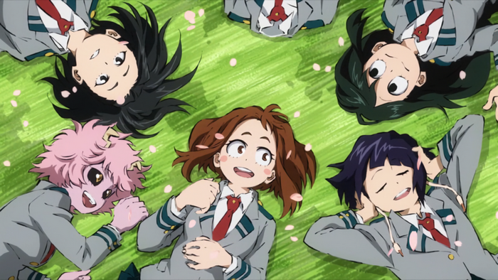 Ochaco Uraraka Relaxing on Grass